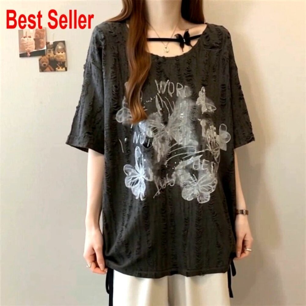Y2K Emo Graphic Tee Vintage Grunge Style Short Sleeve T-Shirt for Kids - Picture 7 of 7